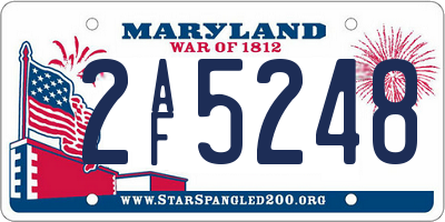 MD license plate 2AF5248