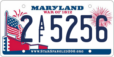 MD license plate 2AF5256