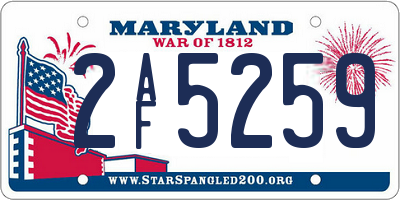 MD license plate 2AF5259
