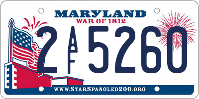 MD license plate 2AF5260
