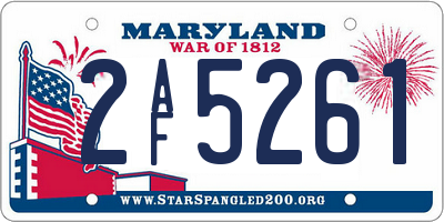 MD license plate 2AF5261