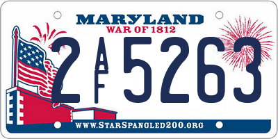 MD license plate 2AF5263
