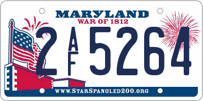 MD license plate 2AF5264