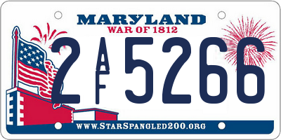 MD license plate 2AF5266