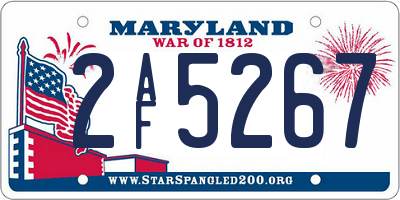 MD license plate 2AF5267