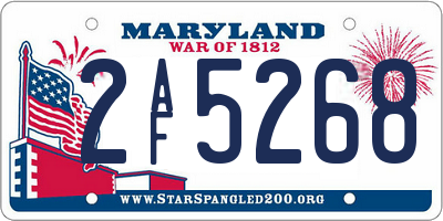 MD license plate 2AF5268