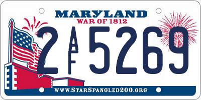 MD license plate 2AF5269