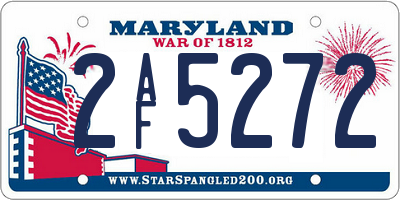 MD license plate 2AF5272