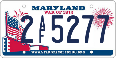 MD license plate 2AF5277