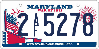 MD license plate 2AF5278