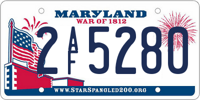 MD license plate 2AF5280