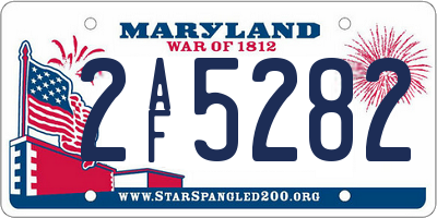 MD license plate 2AF5282