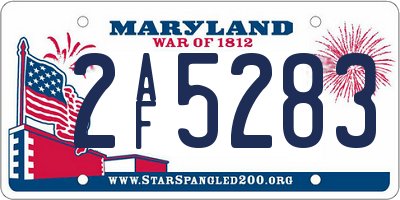 MD license plate 2AF5283
