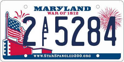 MD license plate 2AF5284