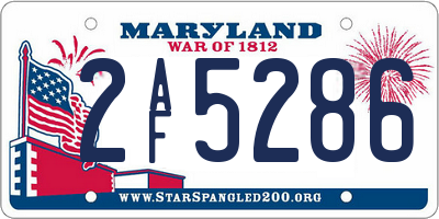 MD license plate 2AF5286