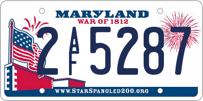 MD license plate 2AF5287