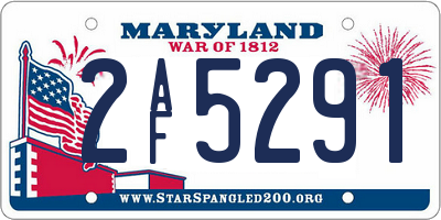 MD license plate 2AF5291
