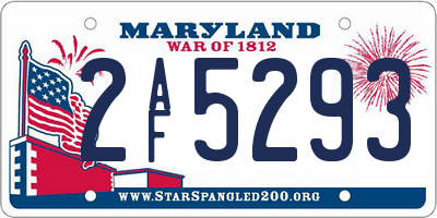 MD license plate 2AF5293