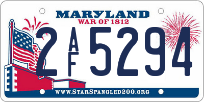MD license plate 2AF5294