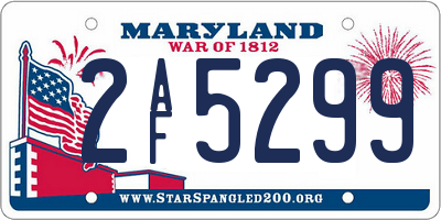 MD license plate 2AF5299