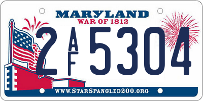 MD license plate 2AF5304