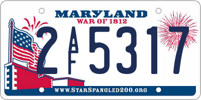 MD license plate 2AF5317
