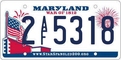 MD license plate 2AF5318