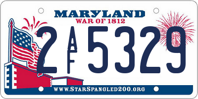 MD license plate 2AF5329