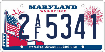 MD license plate 2AF5341