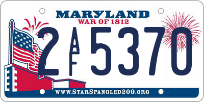 MD license plate 2AF5370