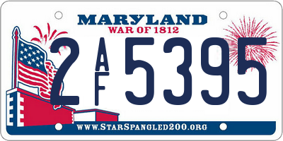 MD license plate 2AF5395