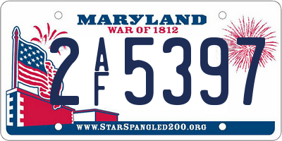 MD license plate 2AF5397