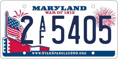 MD license plate 2AF5405
