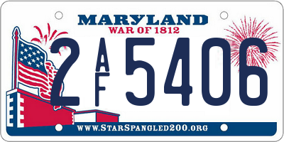 MD license plate 2AF5406