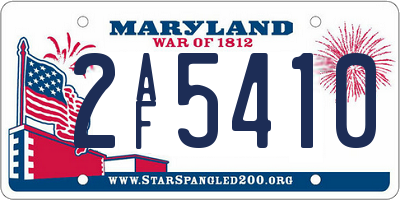 MD license plate 2AF5410