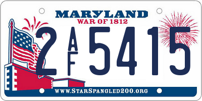 MD license plate 2AF5415