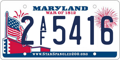 MD license plate 2AF5416