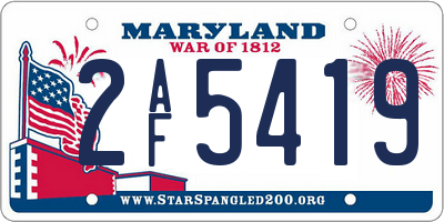 MD license plate 2AF5419