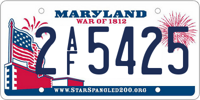 MD license plate 2AF5425