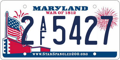 MD license plate 2AF5427