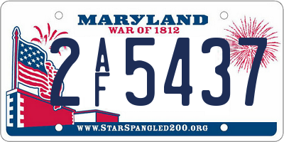MD license plate 2AF5437