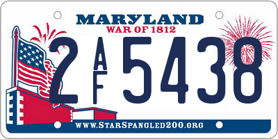 MD license plate 2AF5438