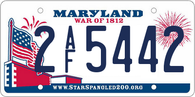 MD license plate 2AF5442