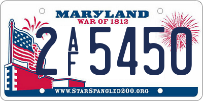 MD license plate 2AF5450