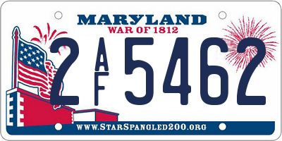 MD license plate 2AF5462