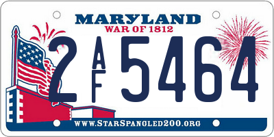 MD license plate 2AF5464