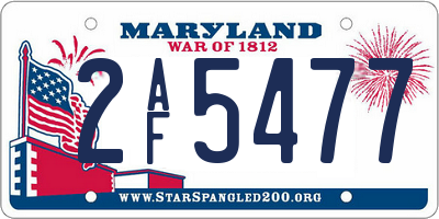 MD license plate 2AF5477