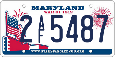 MD license plate 2AF5487