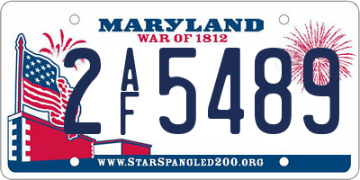 MD license plate 2AF5489