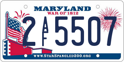 MD license plate 2AF5507